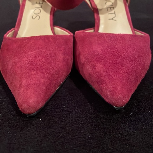 Sole Society Ankle Strap Suede Pointy Toe Heels Sz8 - Picture 7 of 8